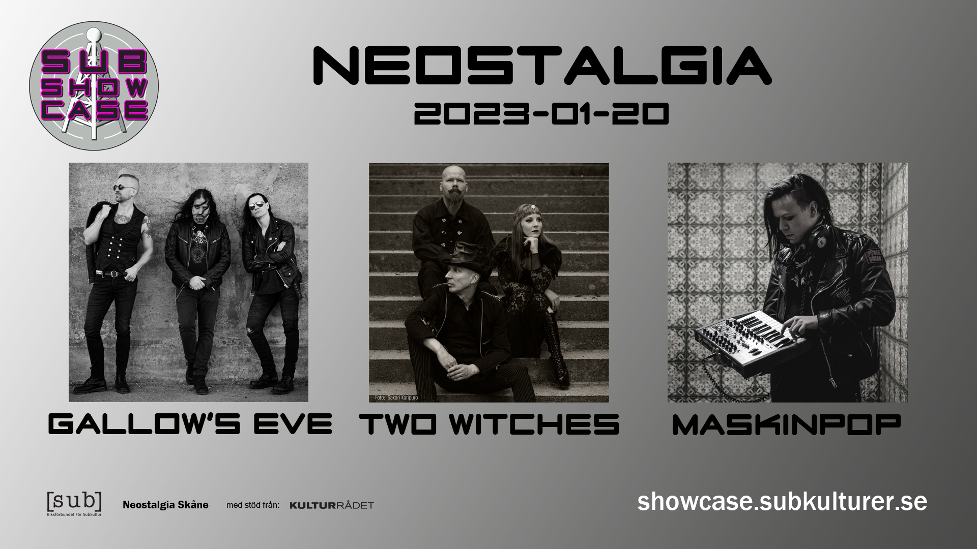 Neostalgia presenterar Two Witches, Maskinpop och Gallow’s Eve